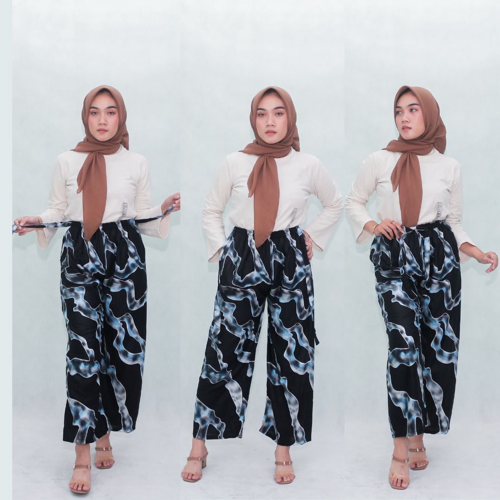 Celana Kulot Vanessa  / Zebra / Tie Dye CC Rayon Motif Bali