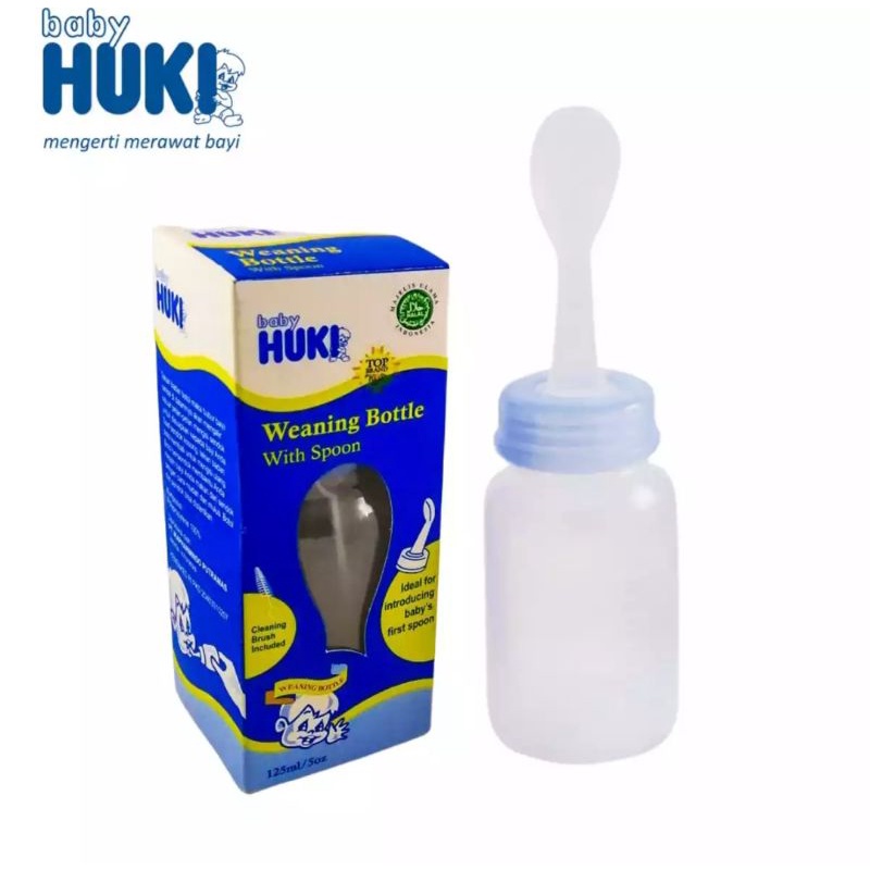 BABY HUKI FOOD BOTOL SENDOK BAYI WEANING BOTLE 125ML- DOT MAKAN BAYI - DOT SENDOK BAYI