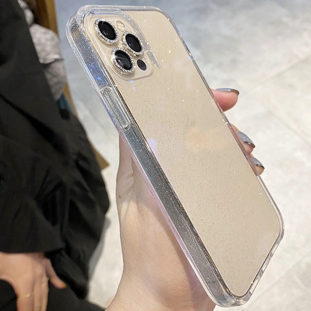 Soft Case TPU Transparan Glitter Untuk iPhone 13 Pro Max XR XS Max 8 + 7 Plus 11 12 Pro Max 12 13 Mini