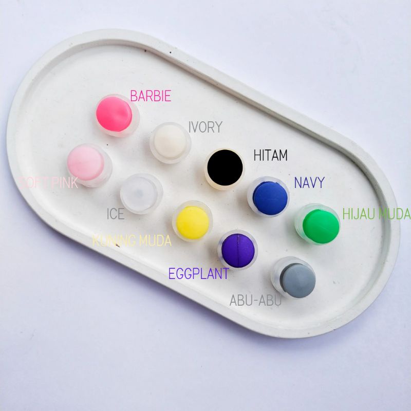 Stopper plastik knop ice warna warni 17mm