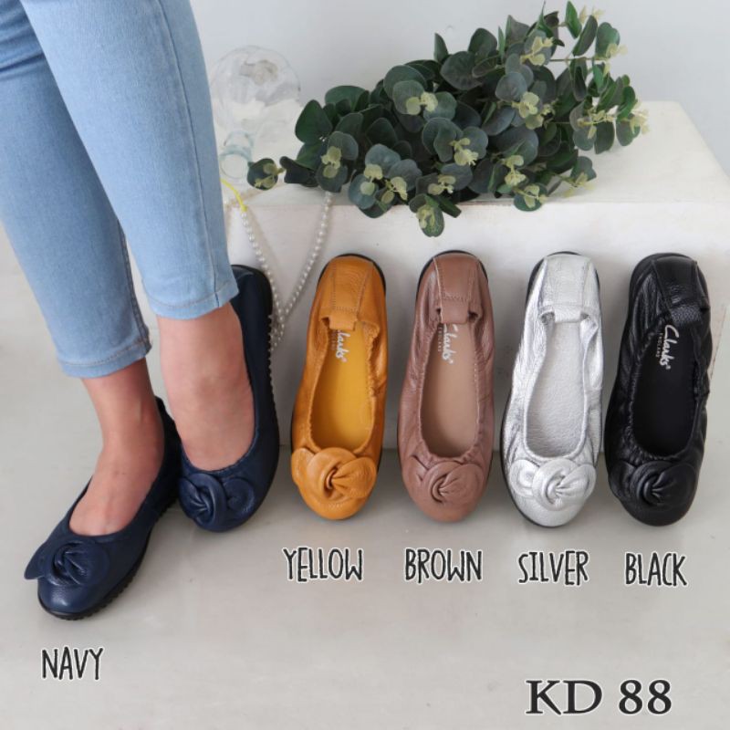 Sepatu Wanita Clarks radial Bow pita kecil / Clarks radial