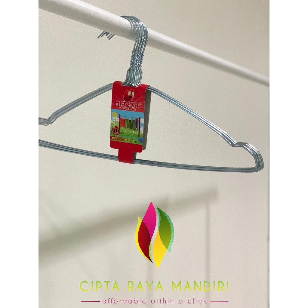 Gantungan Baju Anti Karat 10 pcs - Hanger Kawat Stainless Steel
