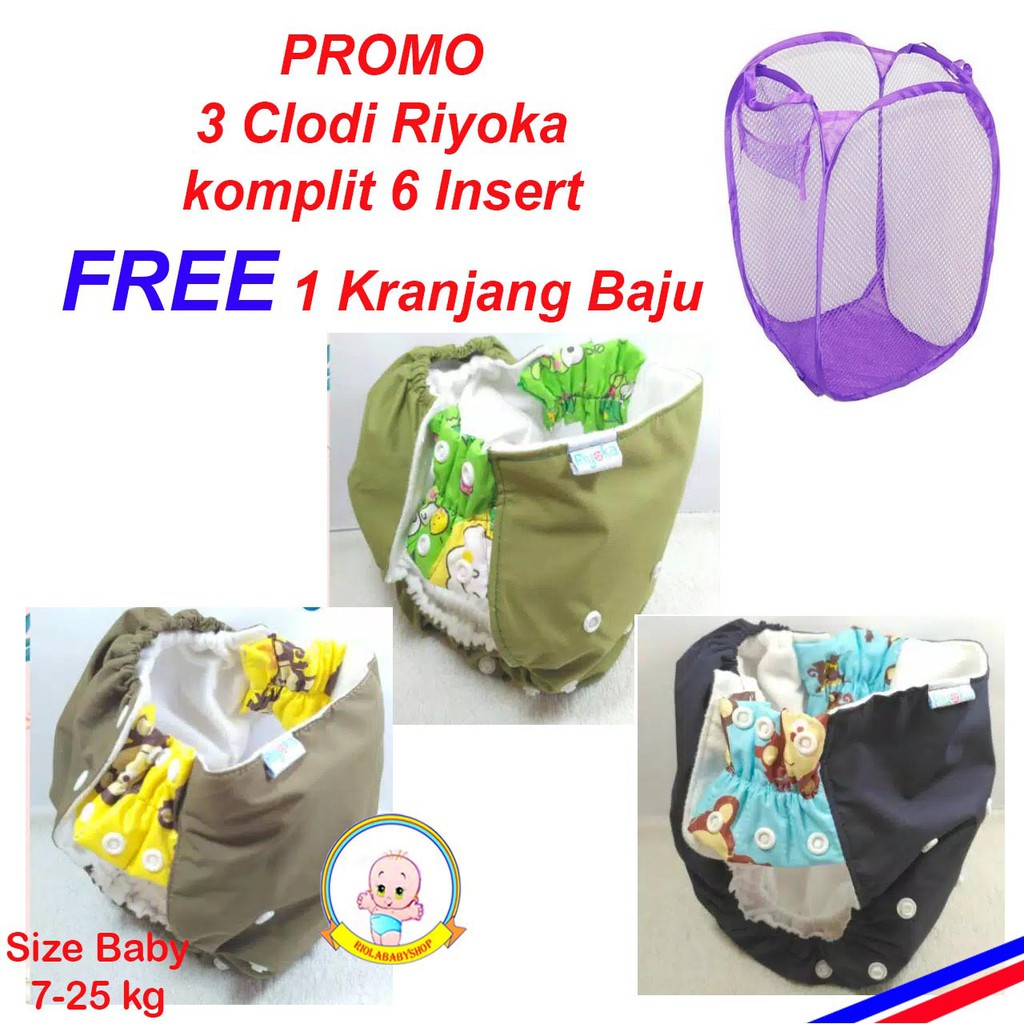 PROMO 3 CLODI RIYOKA JUMBO  FREE 1 KERANJANG  BAJU  Shopee 