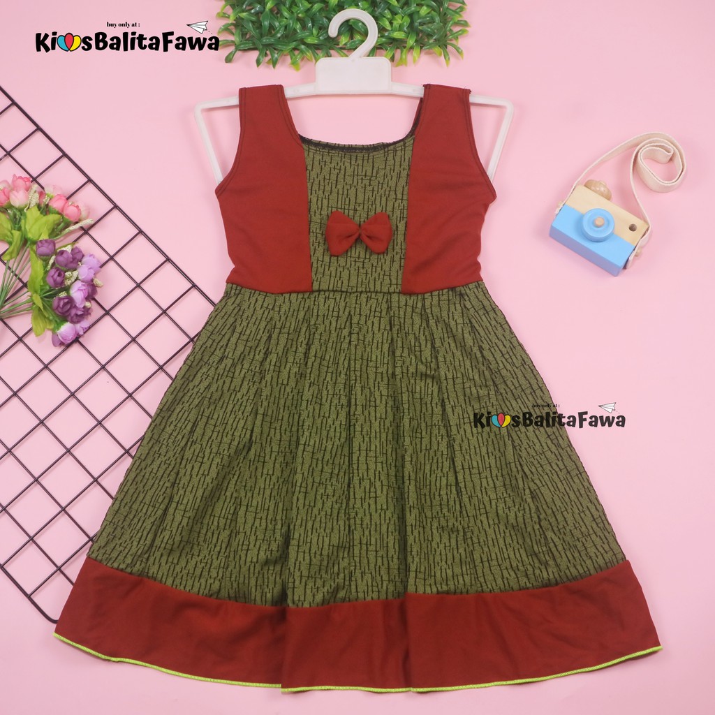 Dress Aurora uk 5-6 Tahun / Baju Anak Perempuan Murah Dres Polos Yukensi Adem Pakaian Pesta Gaun