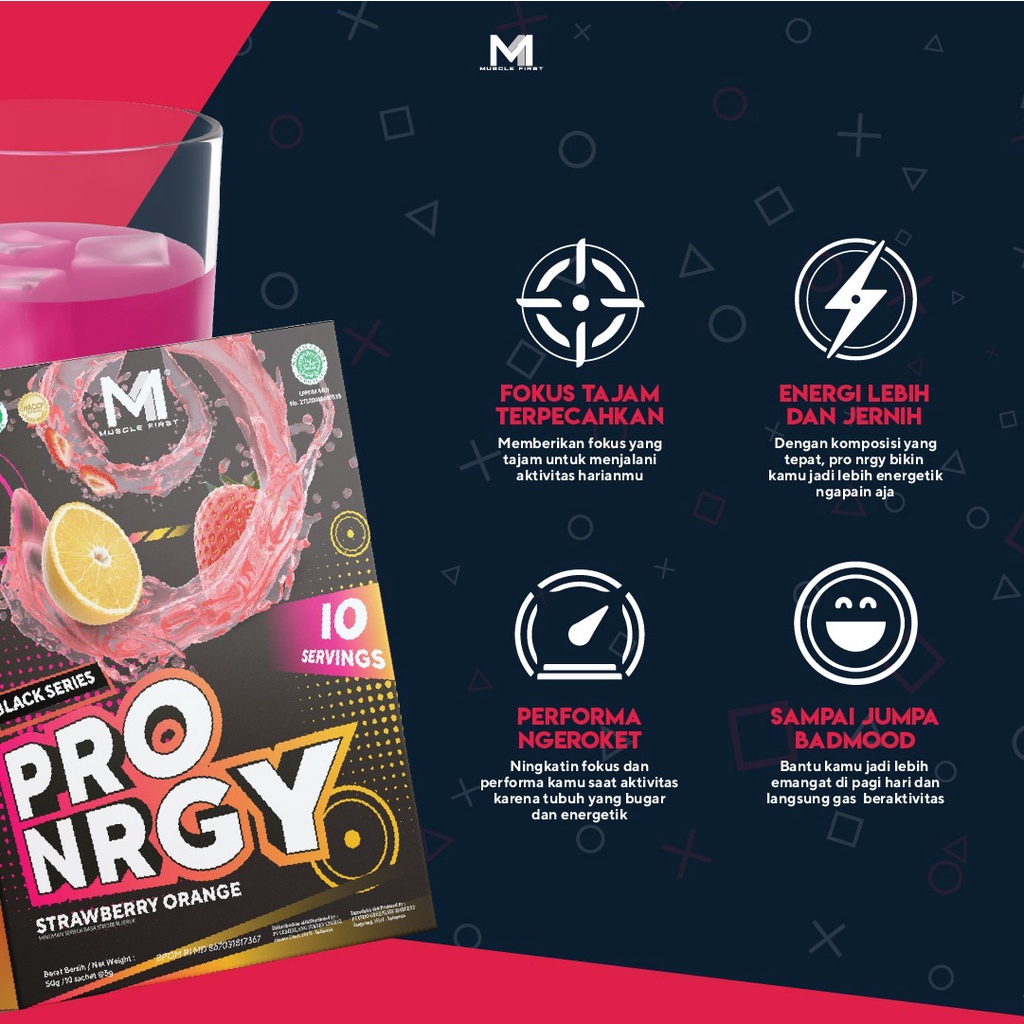 M1 Pro Energy 10 Serving 10 Sachet Muscle First Proenergy Preworkout