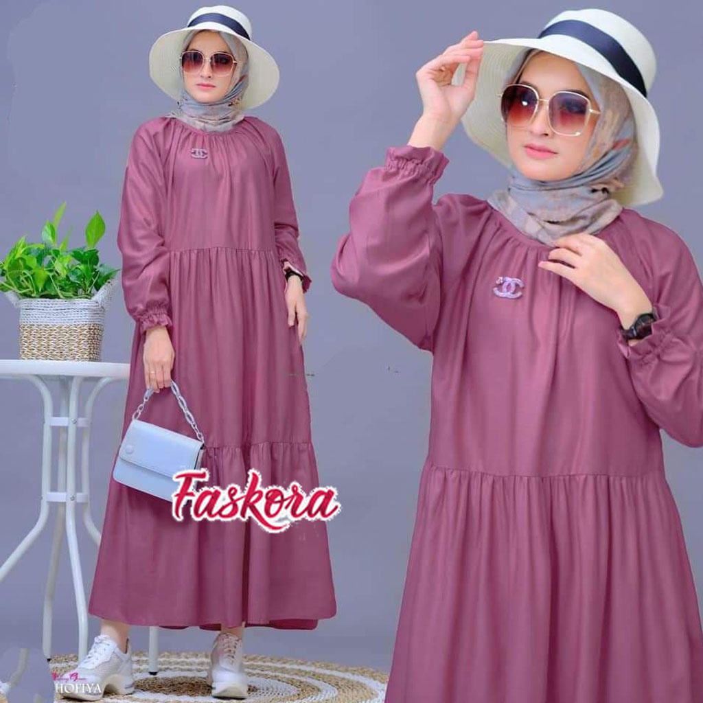 Gamis Polos Premium Jumbo Murah Gamis Hawa Aiwa Syari Dress Muslim Wanita Model Terbaru Rempel