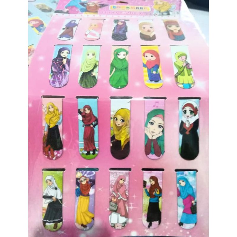 

pembatas buku magnet hijab isi 20