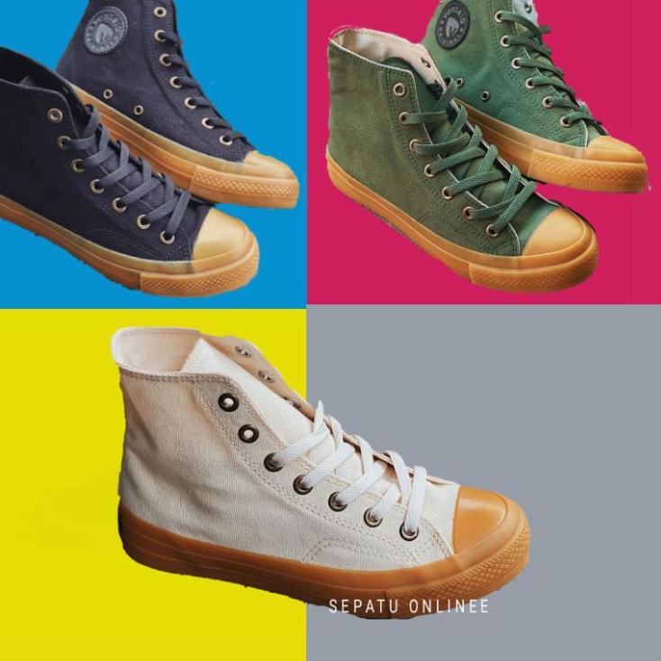 Model Baru.. Sepatu ventela 70s gum high black army green white original