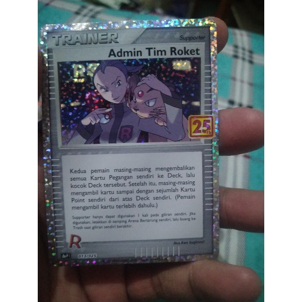 kartu pokemon bahasa Indonesia 25th anniversary promo admin team rocket