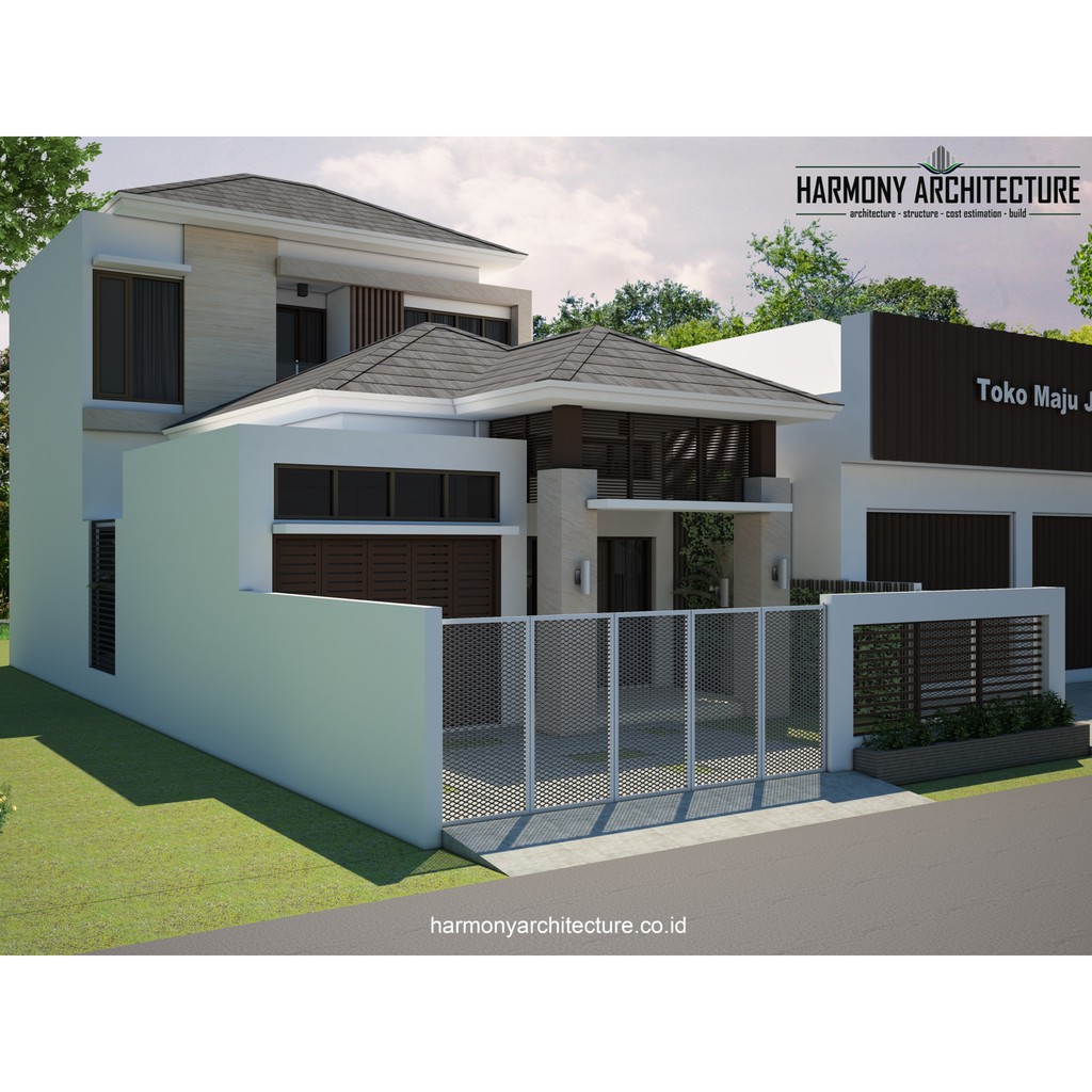 Jual Desain Rumah Minimalis Modern 2 Lantai Lahan 8 X 13 Indonesia Shopee Indonesia