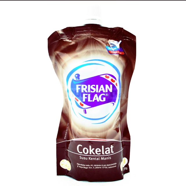 

Susu Kental Manis Bendera FRISIAN FLAG pouch 220 gram (cokelat/putih)