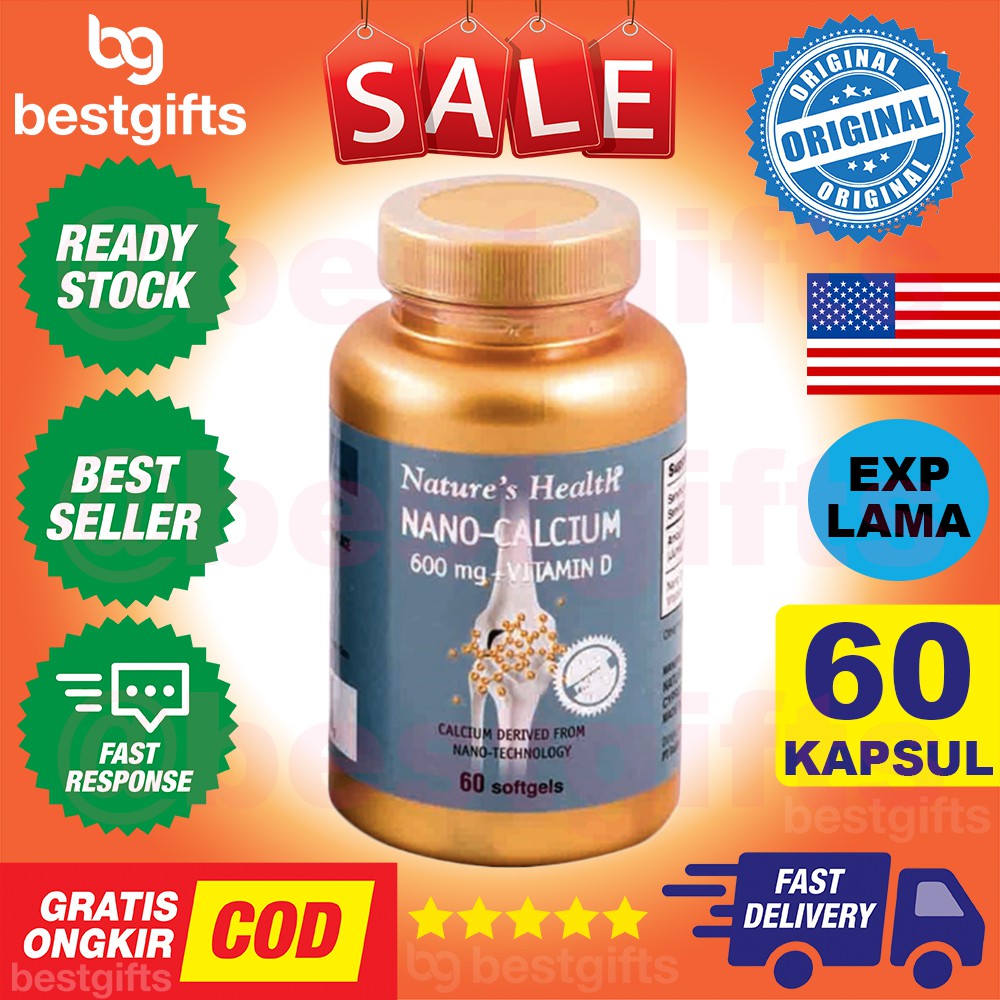 NATURE'S NATURES NATURE HEALTH NANO CALCIUM KALSIUM SENDI TULANG GIGI GUSI OSTEOPOROSIS 60 KAPSUL