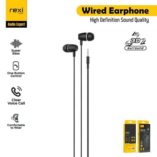 Hansfree Headset Rexi Ai02-K Wired Earphone Super Bass 3D Surround hendset Audio Expert ORIGINAL REXI HEADSET