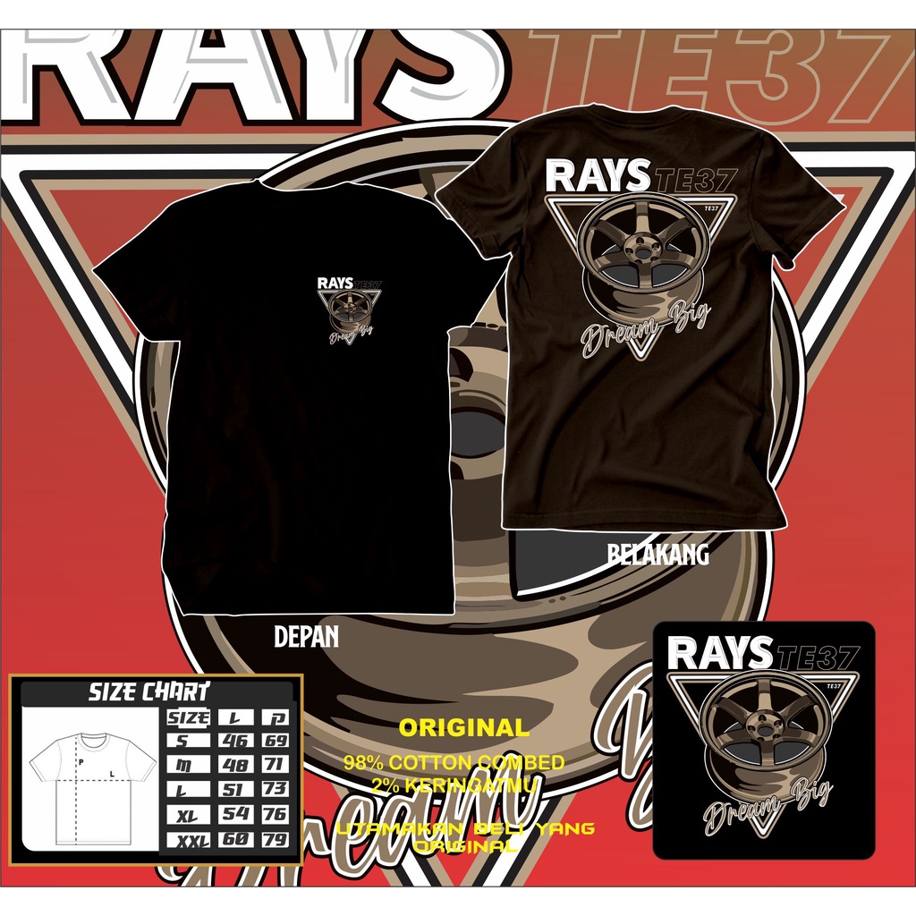 Kaos Velg TE37 kaos Mobil Velg Nggak Pernah Salah Velg Volk Rays TE37