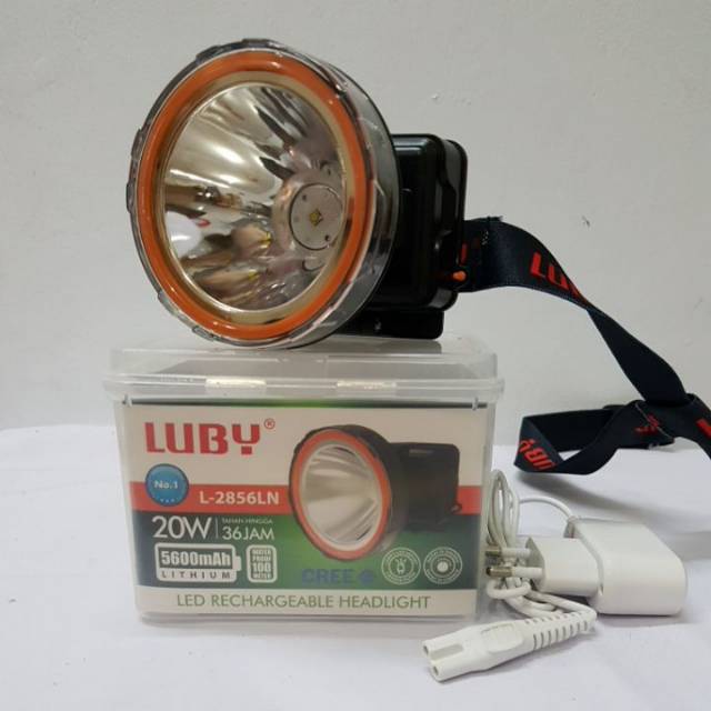 senter kepala headlamp headlight Luby 20W 20 watt PUTIH 2856LN Waterproof