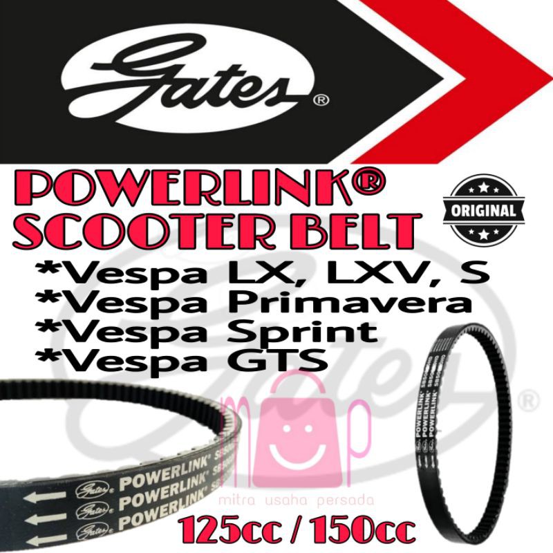 V BELT VESPA MATIC LX / LXV / GTS / S / SPRINT / PRIMAVERA Merk GATES POWERLINK 150 Cc,125cc 2V