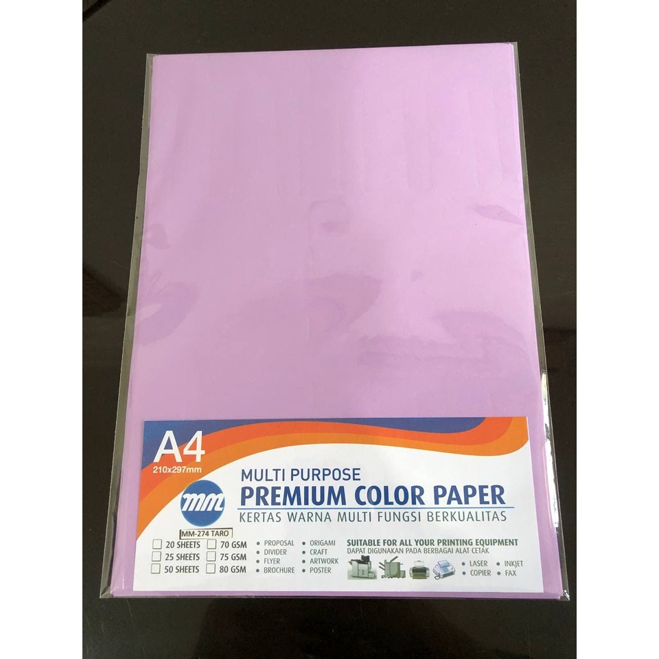 

HVS Warna A4 80gr MM-274 Taro (1 rim)