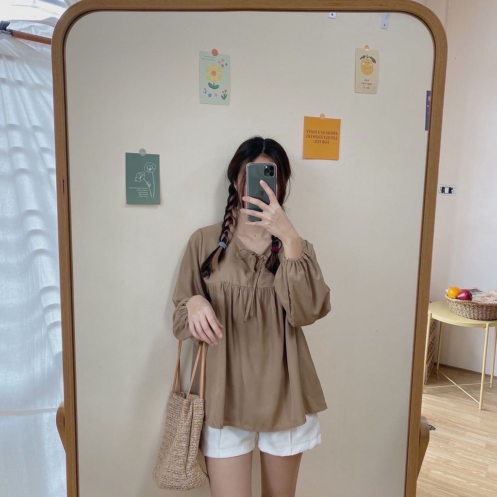 Outfit - Olivia Blouse Top Korean Style Premium