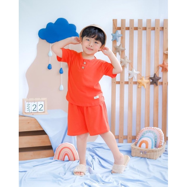 Setelan Kancing Anak Unisex Neeca Kiddos Junior Size 2-4 Tahun