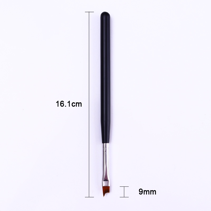 Kuas Kuku Menggambar Lukisan Brush Pen Gagang Hitam Tips Perancis Desain Kuku UV Gel DIY Alat Nail Art