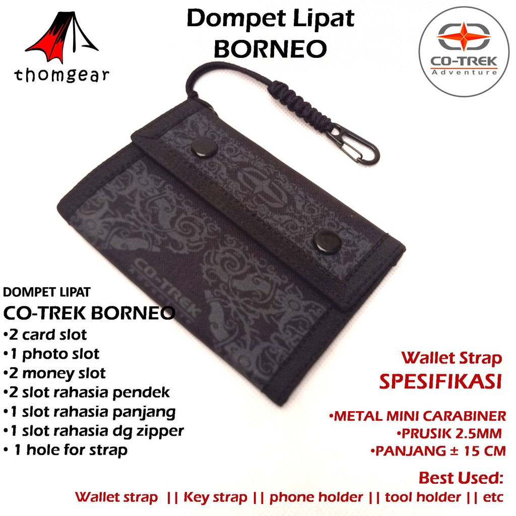 Thomgear Cotrek Dompet Lipat Borneo Bahan Cordura Original