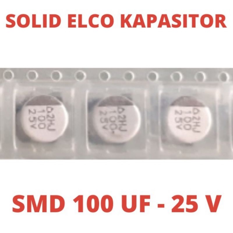 Capasitor kapasitor SMD 100uf 100 uF 25V 25 V Elco tabung capacitor