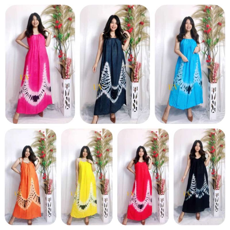 [BISA COD] DASTER SINGLET RAYON BALI MOTIF GUNUNG JUMBO XXL/BAJU TIDUR WANITA/SEXY DRESS TIEDYE