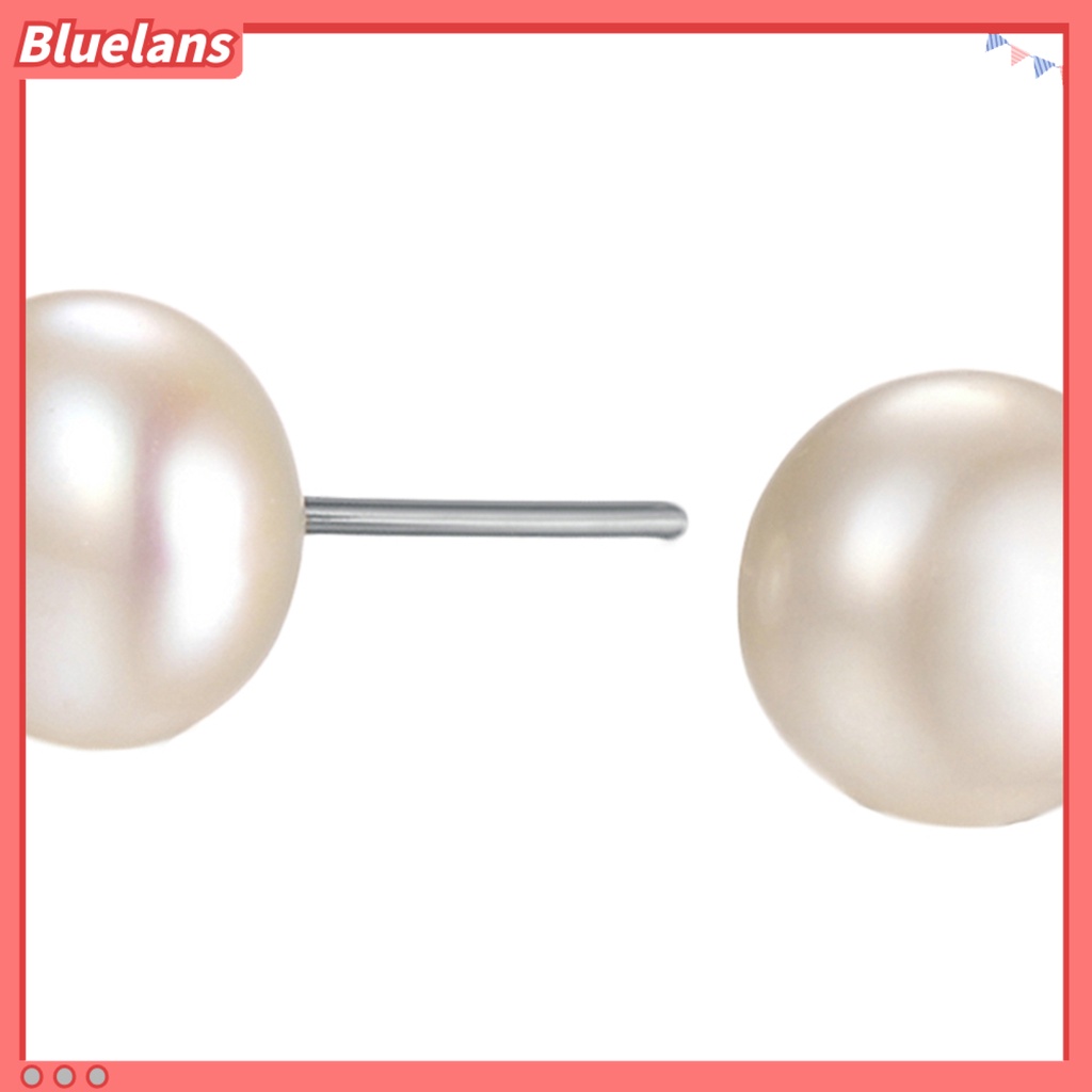 Bluelans Earrings Simple Easy Matching Women Round Faux Pearl Ear Studs