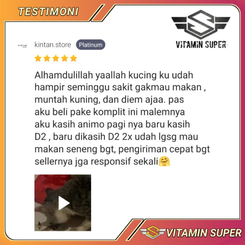 Vitamin Kucing Paket Anti Virus D2 Uky Amino dan WookuWooku for Cats | Obat Flu Berat, Panleu, Calici, Distemper, Mencret, Pipis Darah, Batuk, Muntah, Sariawan, Lemes, Imun dan Antibodi nya Kuat