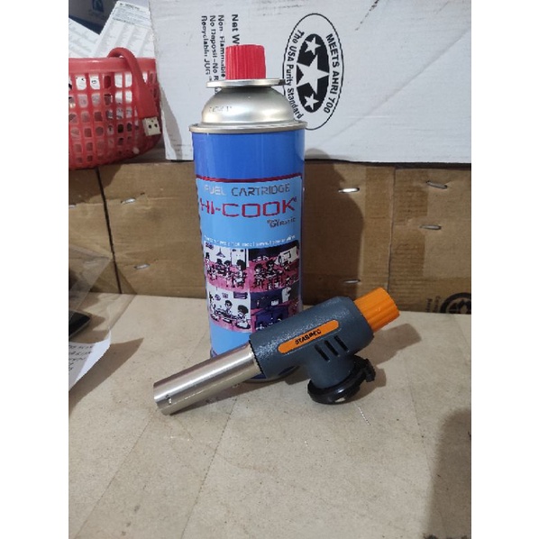 PAKET GAS TORCH + HI-COOK 230GRAM PORTABLE KEPALA LAS AUTO GAS KALENG