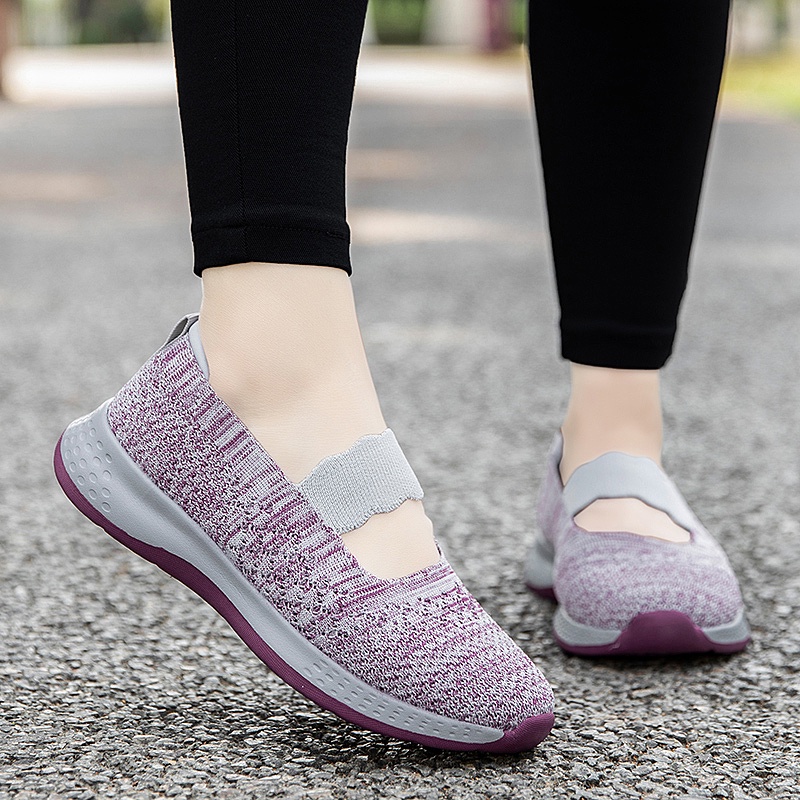 FOKU Sepatu Wanita Santai Sepatu Slip On Wanita Terbaru Sepatu Sneakers Wanita