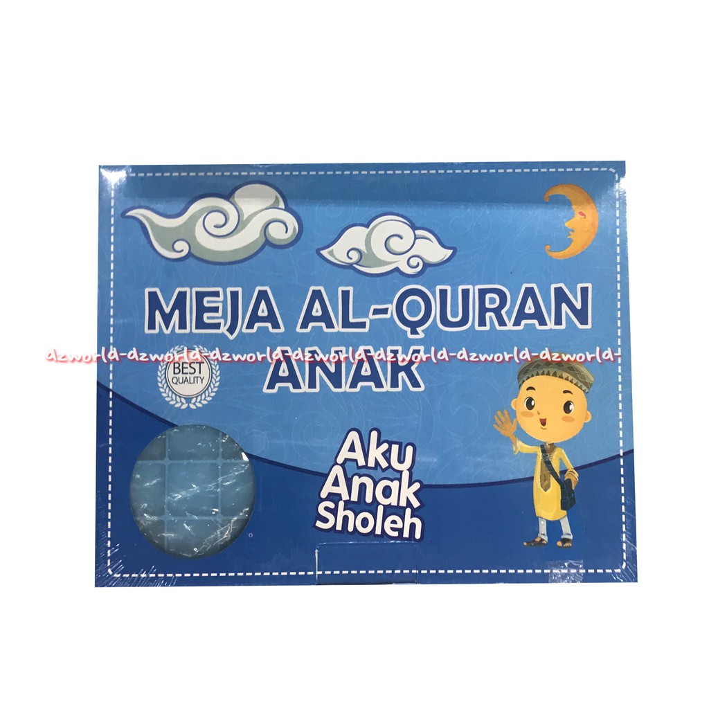 Meja Al Quran Anak Biru Blue Aku Anak Sholeh aman serta ringan dibawa bagi anak-anak