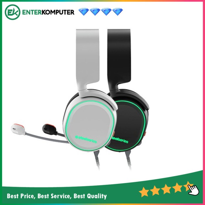 Headset Steelseries Arctis 5 With 7.1 DTS Headphone:X Black RGB - Black/ White