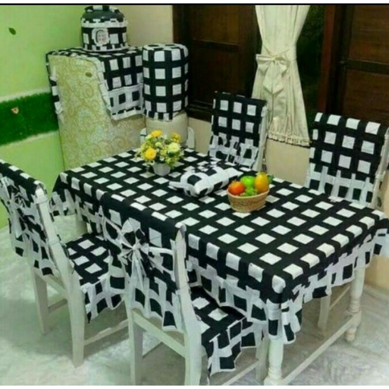 set. taplak meja makan + sarung kursi
