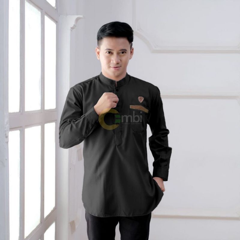 BAJU KOKO KURTA LENGAN PANJANG PRIA DEWASA (MATT KATUN TOYOBO ORIGINAL) SIZE M L XL XXL-Sultan hitam