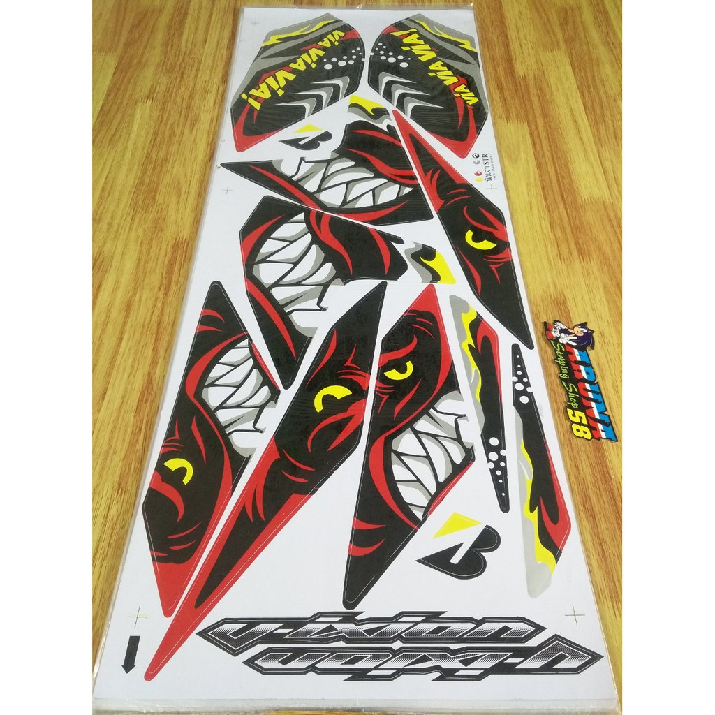 Stiker Striping Variasi Vixion New Lighting-NVL Racing Th 2013-2014 -Kode 018