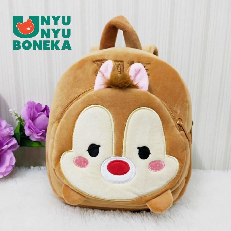 Tas Ransel Sekolah M Paud Boneka stitch elephant gajah chip dale tsum bona baby kids