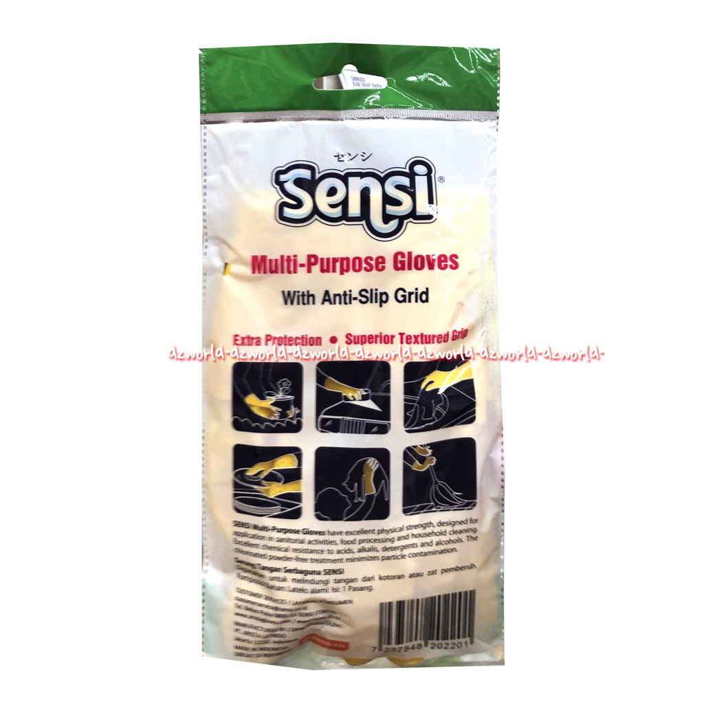 Sensi Multi Purpose Gloves With Anti Slip Grip Yellow Sarung Tangan Sensy