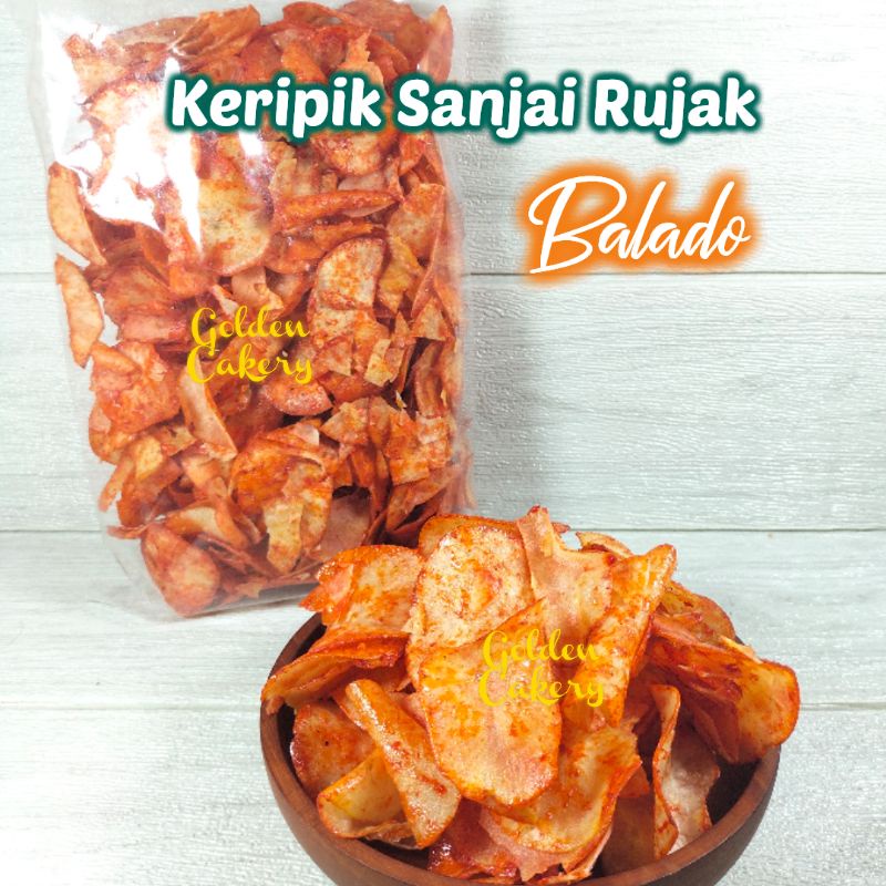 

Keripik Singkong Sanjai RUJAK BALADO Pedas Manis