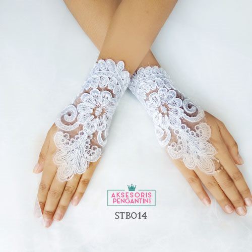 [READY STOCK] AKSESORIS PENGANTIN SARUNG TANGAN LACE WEDDING GLOVES BROKAT STB014