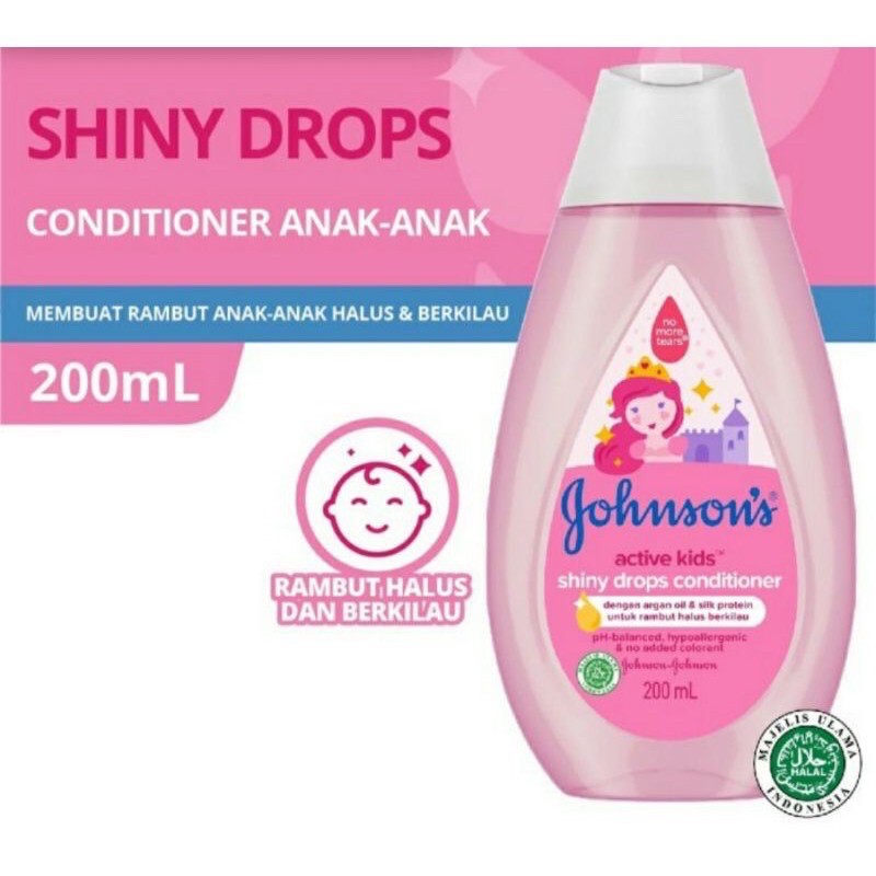 Johnson Active Kids Shinny Drops Conditioner- Kondisioner Rambut Anak 200ml - Perawatan rambut