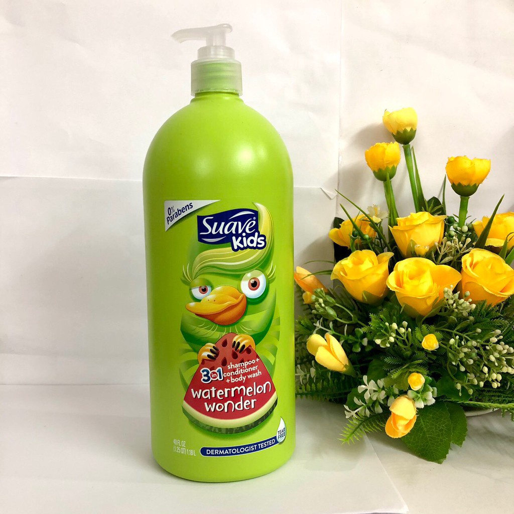 Suave Kids 3in1 Shampoo + Conditioner + Body Wash (1.18L)