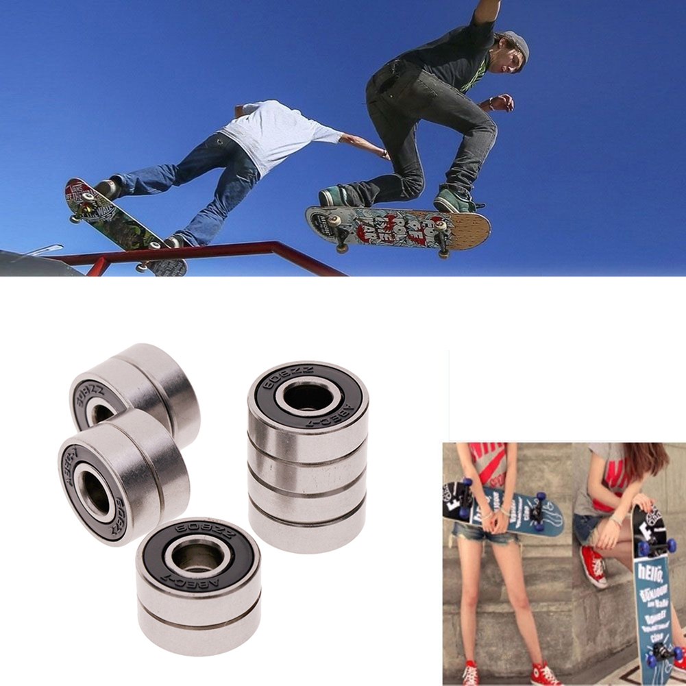 8pcs Bola Bearing ABEC-9 Untuk Skateboard / Roller Skate