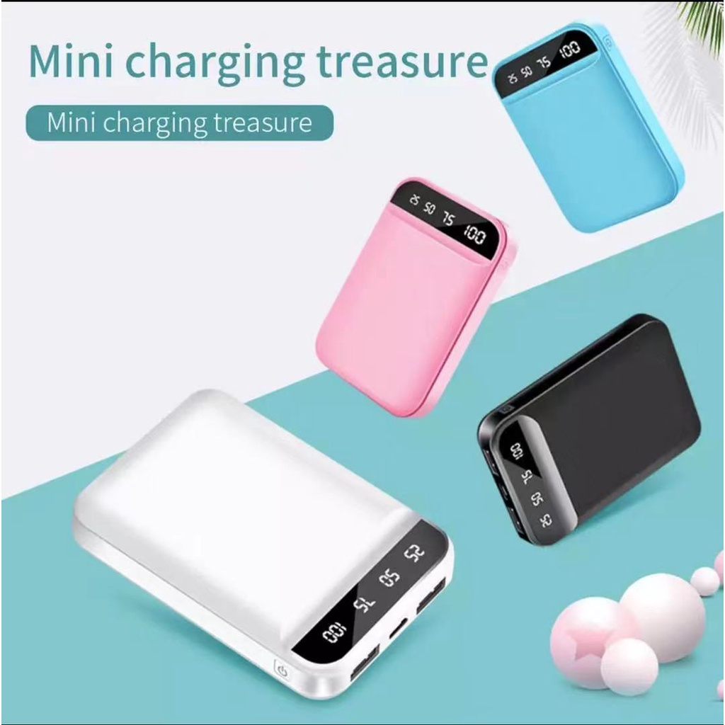 PowerBank 20000 mAh Cute Mini Kartun Mirror Screen Digital Display PowerBank External Battery Pack