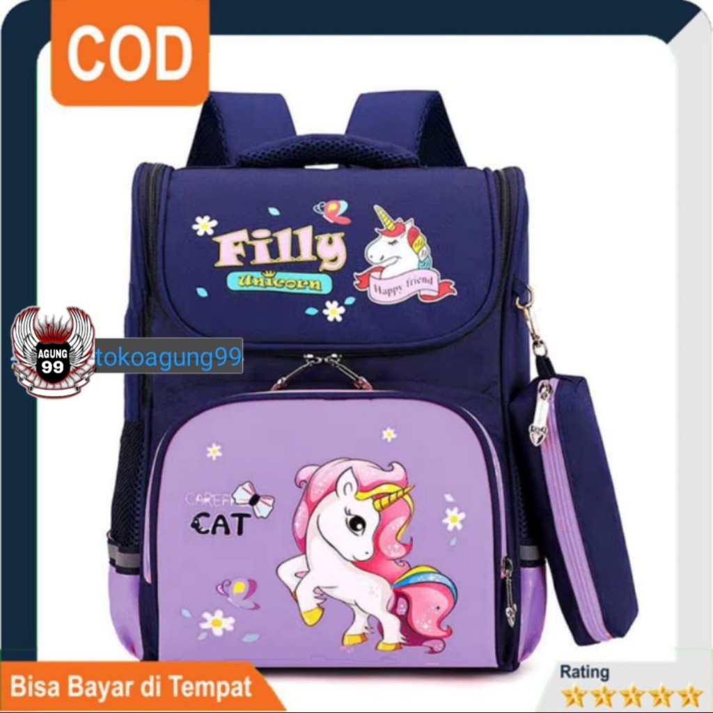 Tas sekolah anak perempuan Filly UNICORN / Ransel anak perempuan / tas cewek / tas ngaji/