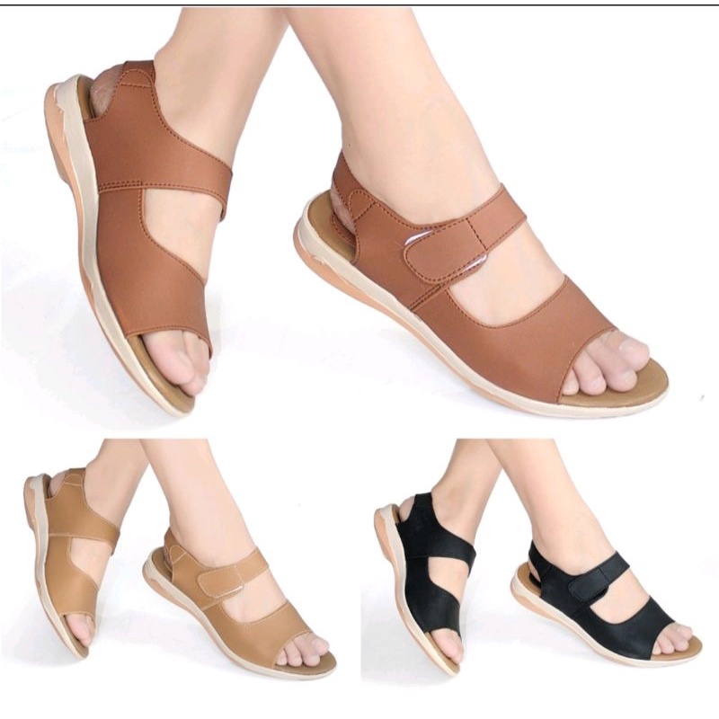 sandal wanita tali selempang nevada // sandal wedges wanita // sandal tali wanita ( LED )