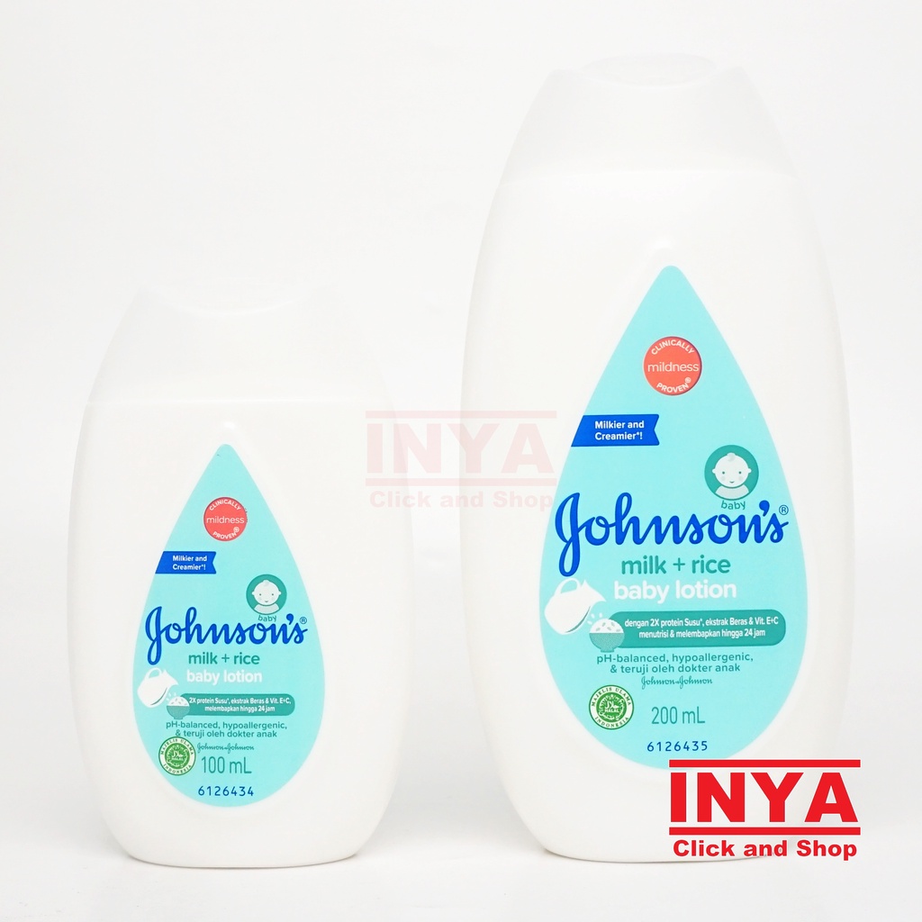 JOHNSON MILK + RICE BABY LOTION 200ml - Hand &amp; Body Lotion Bayi