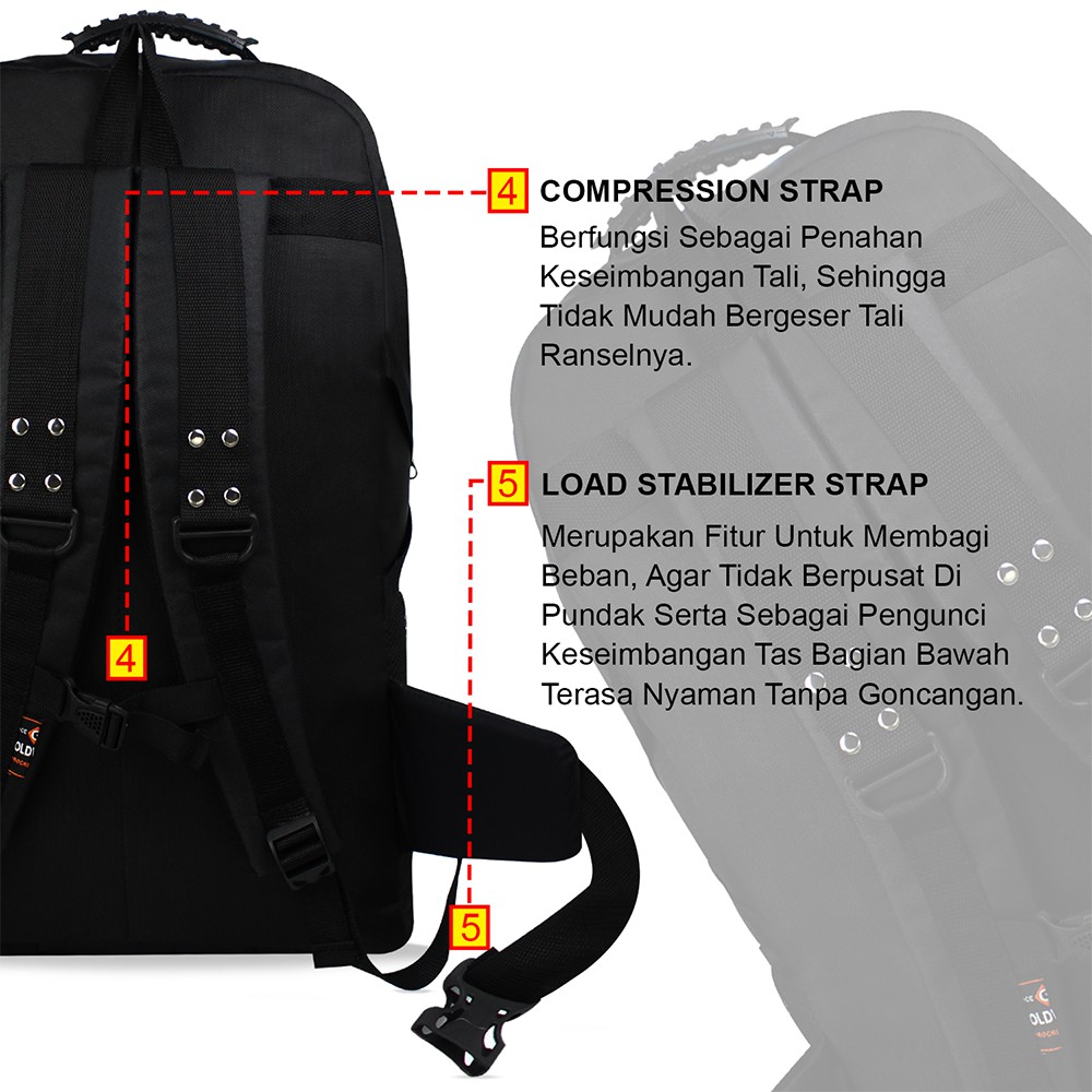 AnekaTas Tas Ransel Pria Carrier SUPER JUMBO Original 60L Ransel Piknik Tas Punggung Tas Mudik