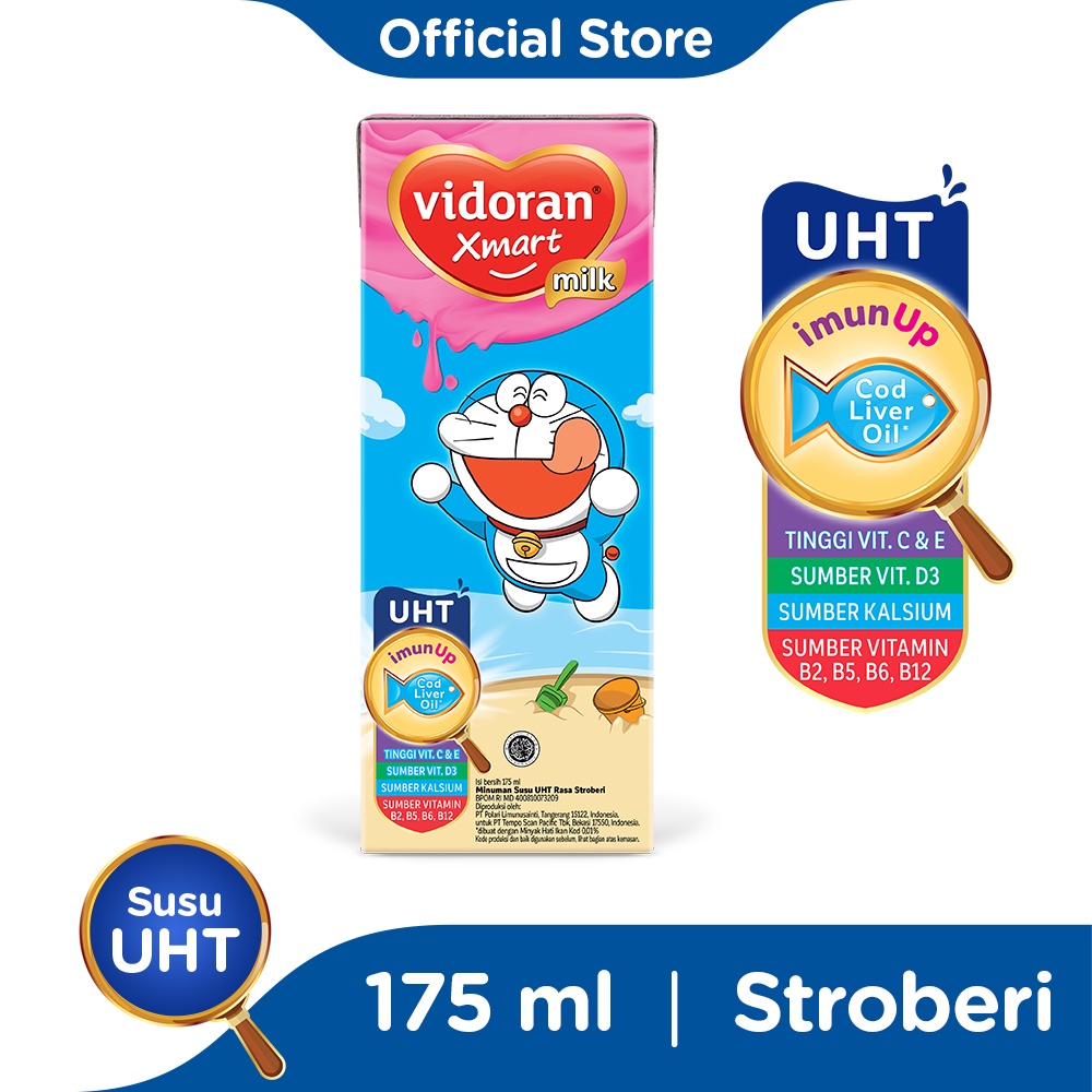 Promo Harga Vidoran Xmart UHT Strawberry 175 ml - Shopee