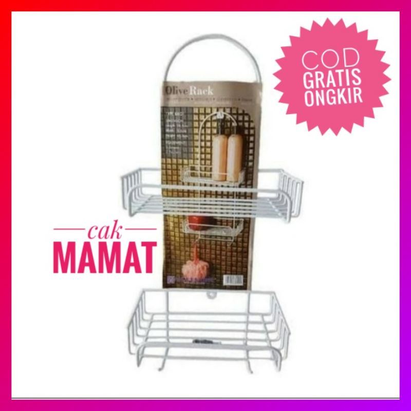rak shampoo besi susun 2 rak gantung